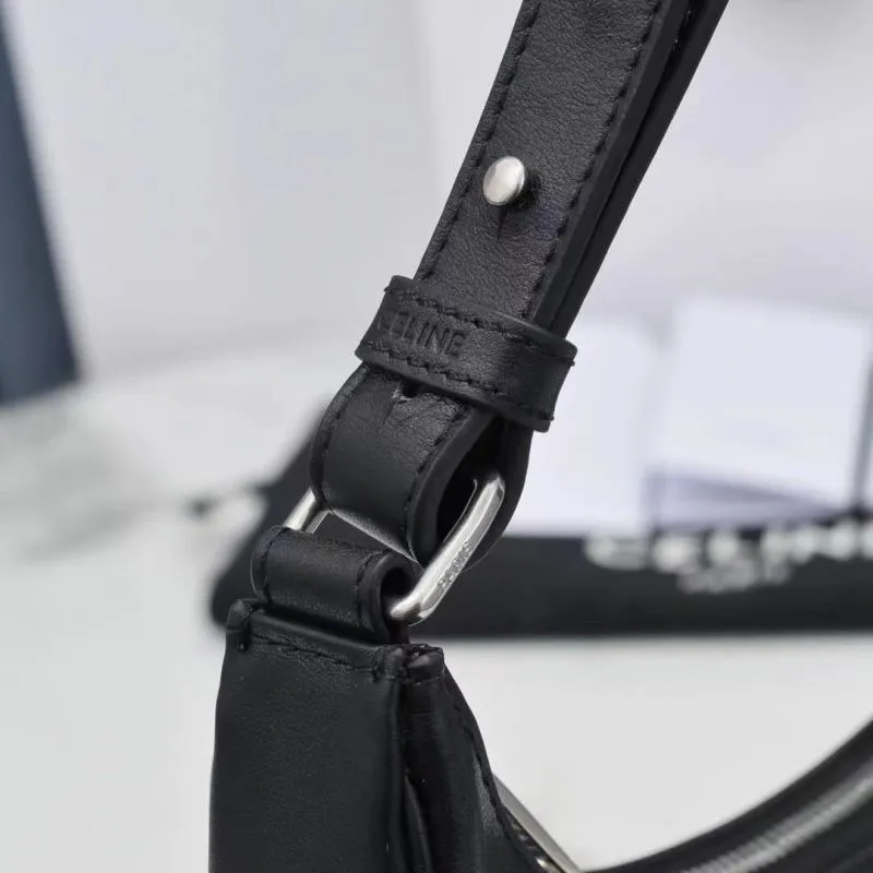 Celine Black Leather Shoulder Bag - Image 9