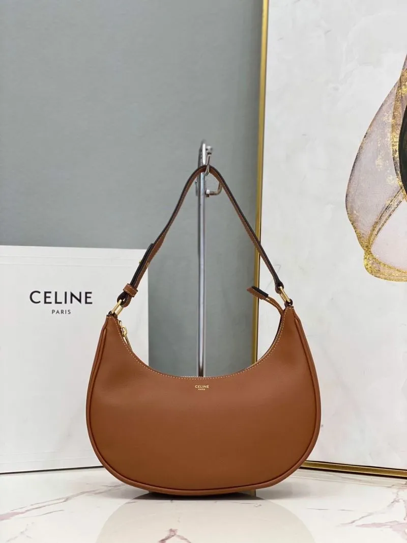 Celine Brown Leather Shoulder Bag