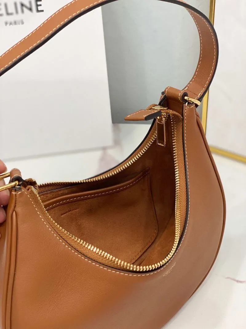 Celine Brown Leather Shoulder Bag - Image 8
