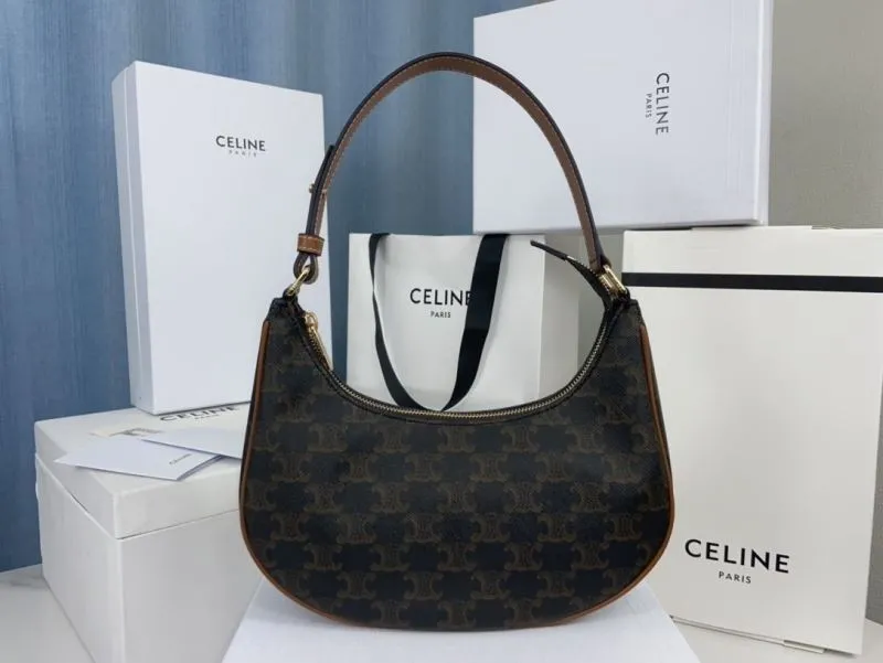 Celine Monogram Shoulder Bag Dark Brown