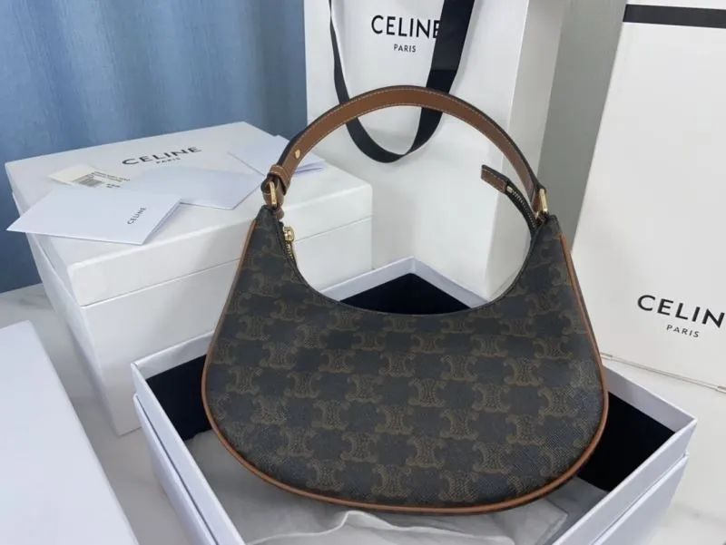 Alternative view of Celine Monogram Shoulder Bag Dark Brown