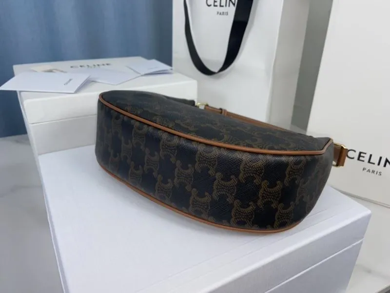 Celine Monogram Shoulder Bag Dark Brown - Image 8