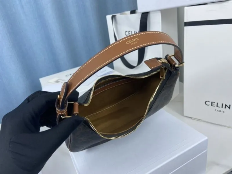 Celine Monogram Shoulder Bag Dark Brown - Image 9