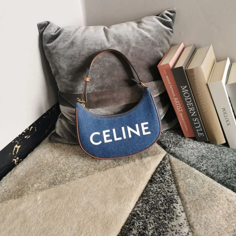 Celine Blue Denim Shoulder Bag
