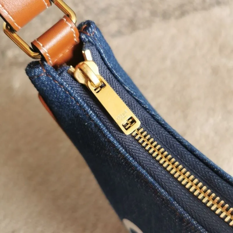 Celine Blue Denim Shoulder Bag - Image 6