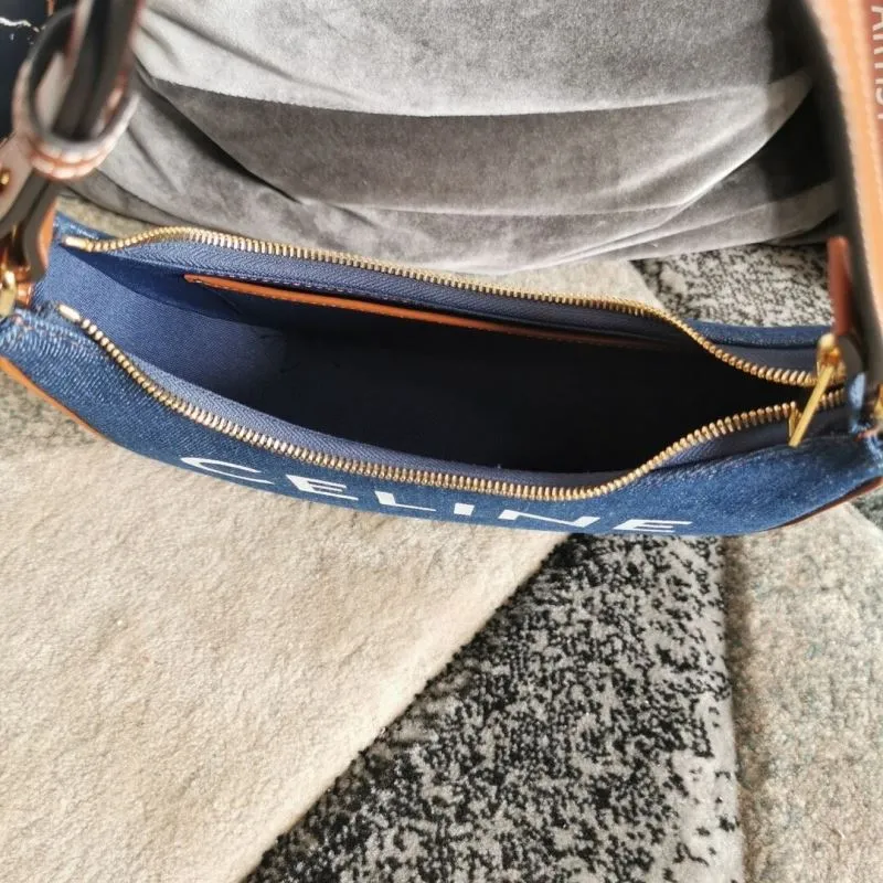 Celine Blue Denim Shoulder Bag - Image 9