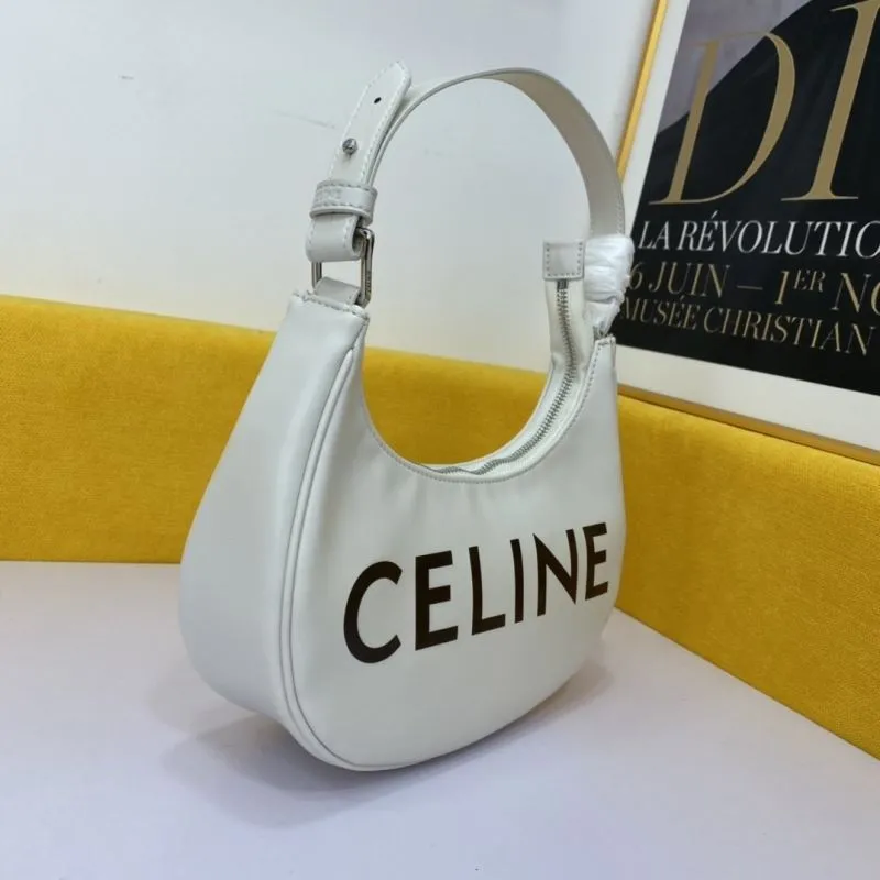 Alternative view of Celine White Leather Hobo Shoulder Bag