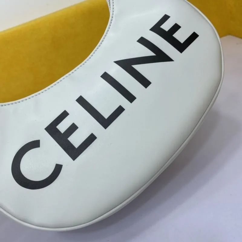 Celine White Leather Hobo Shoulder Bag - Image 5
