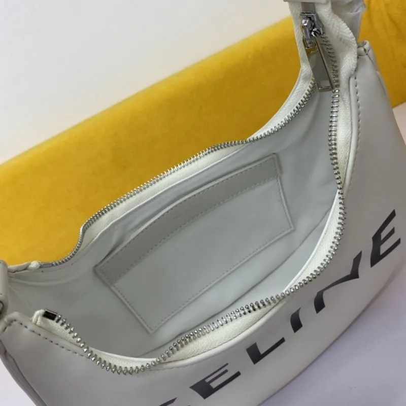 Celine White Leather Hobo Shoulder Bag - Image 7