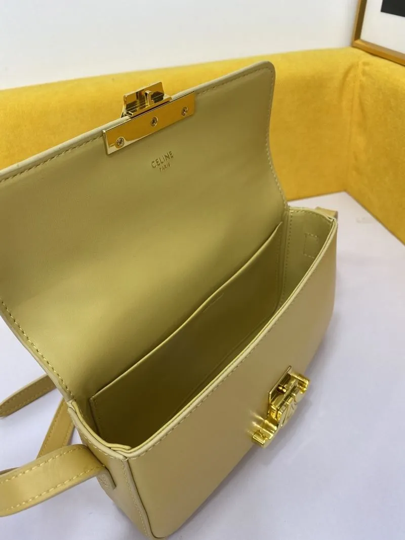 Celine Pale Yellow Leather Shoulder Bag - Image 7