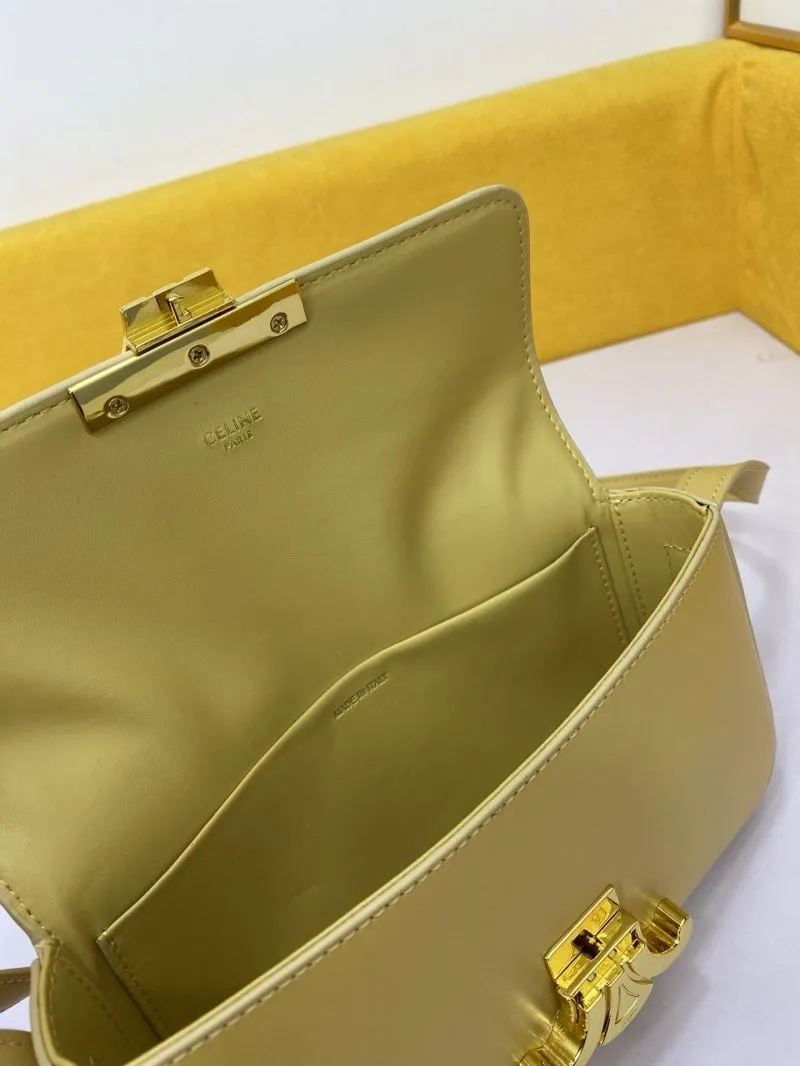 Celine Pale Yellow Leather Shoulder Bag - Image 8