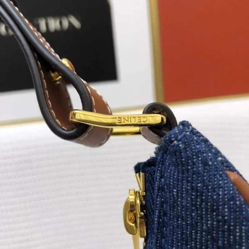 Celine Denim Shoulder Bag 22cm Model 3007 - Image 6