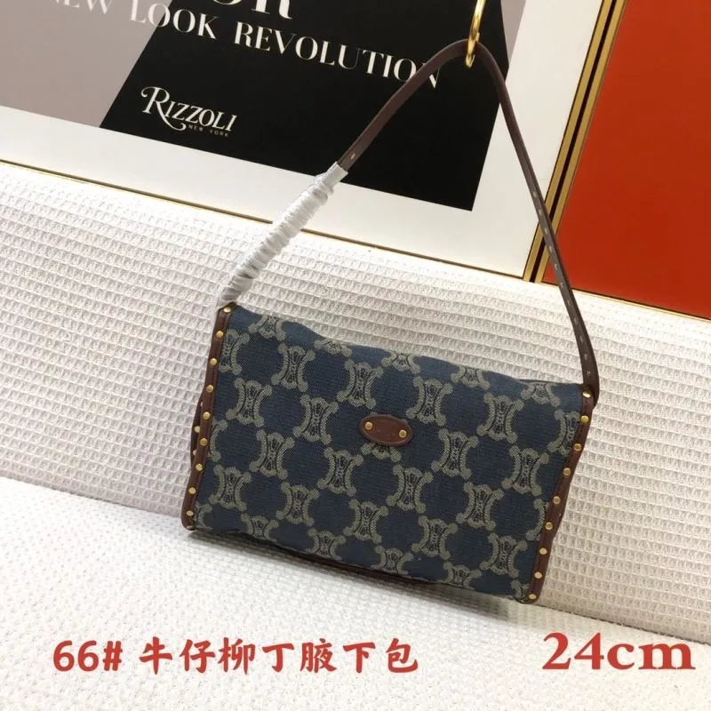 Alternative view of Celine Denim Studded Shoulder Bag