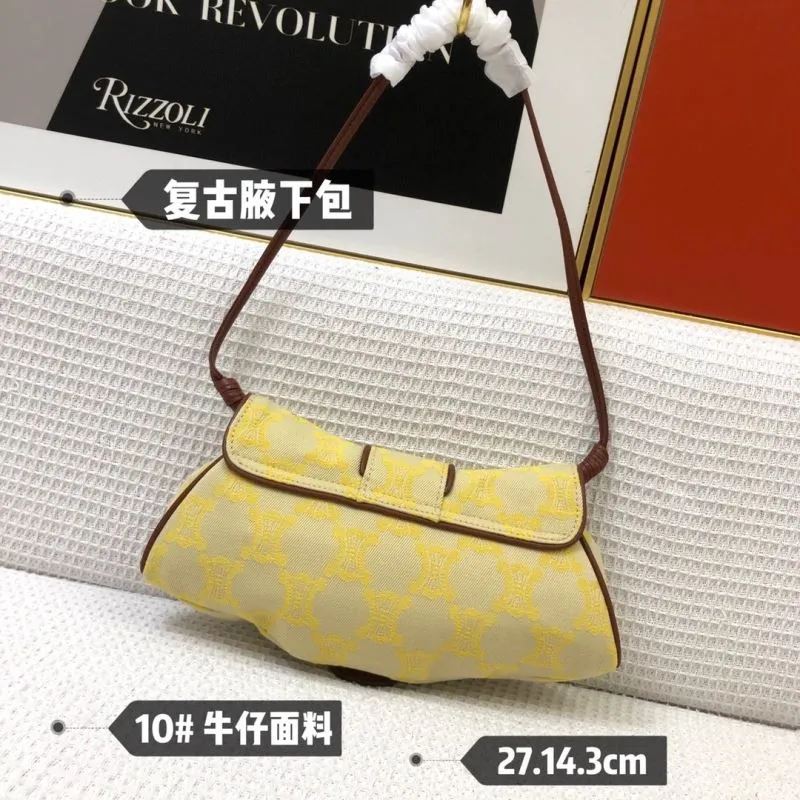 Celine Vintage Denim Underarm Bag - Image 3