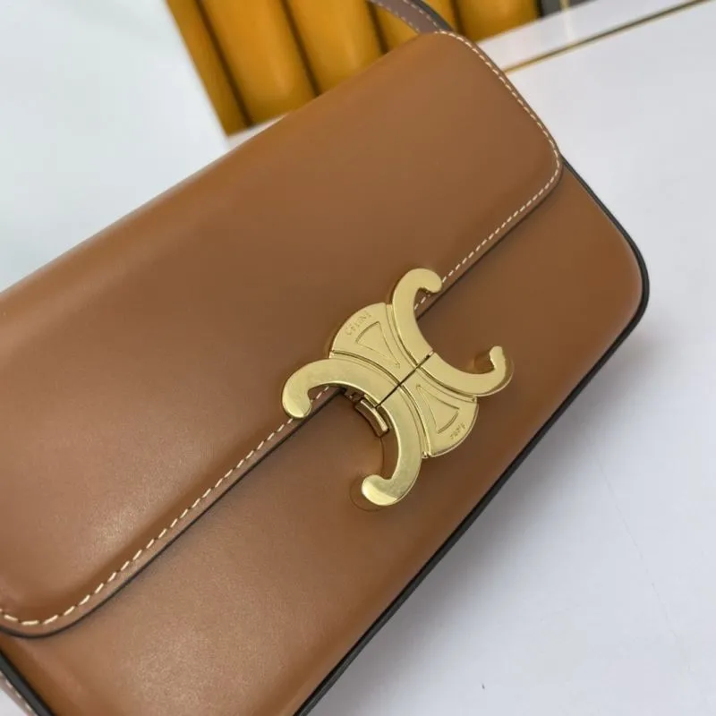 Celine Brown Leather Shoulder Bag 63 - Image 5