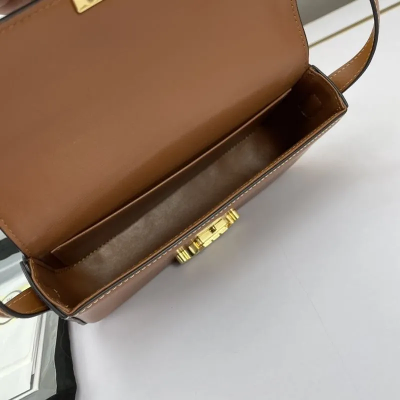 Celine Brown Leather Shoulder Bag 63 - Image 7