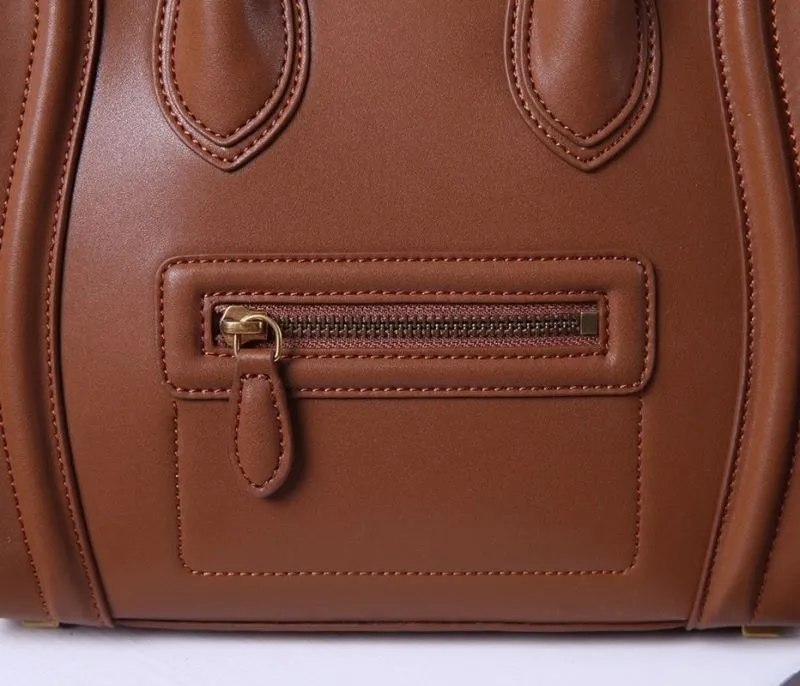 Celine Brown Leather Top Handle Bag - Image 6