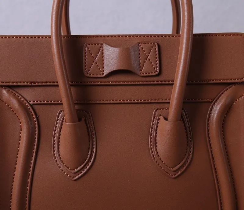 Celine Brown Leather Top Handle Bag - Image 7