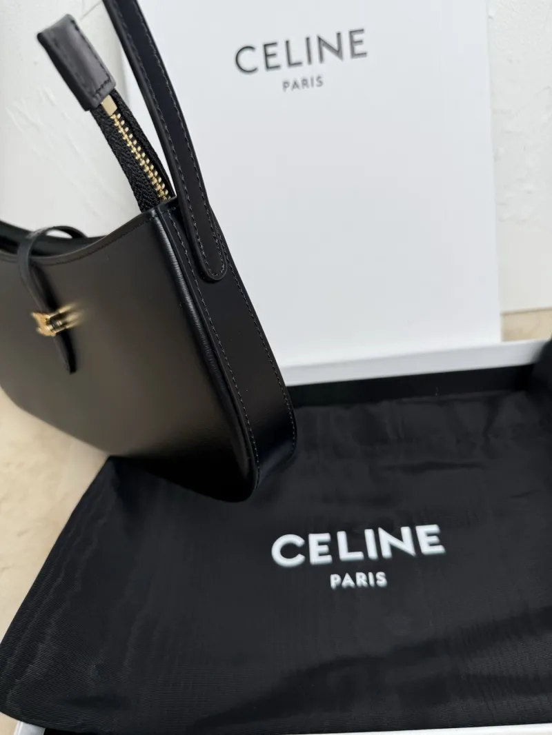 Celine Black Leather Shoulder Bag - Image 3