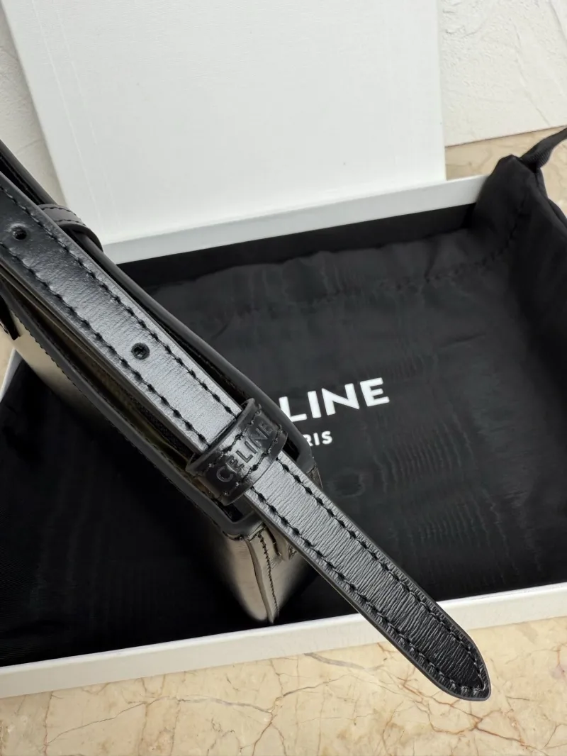 Celine Black Leather Shoulder Bag - Image 5