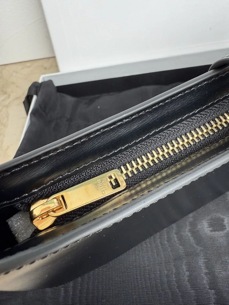 Celine Black Leather Shoulder Bag - Image 6