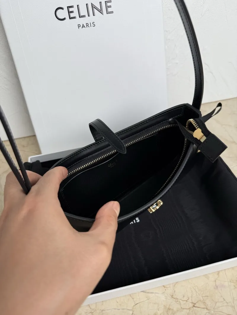 Celine Black Leather Shoulder Bag - Image 7