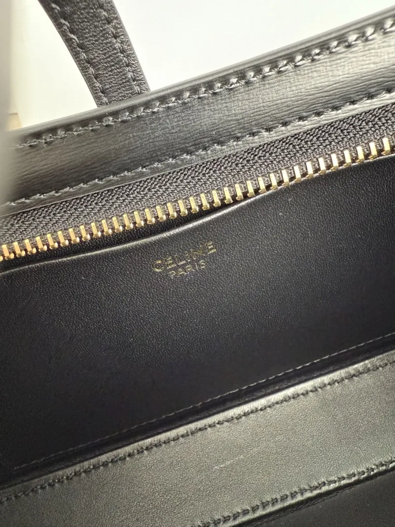 Celine Black Leather Shoulder Bag - Image 8