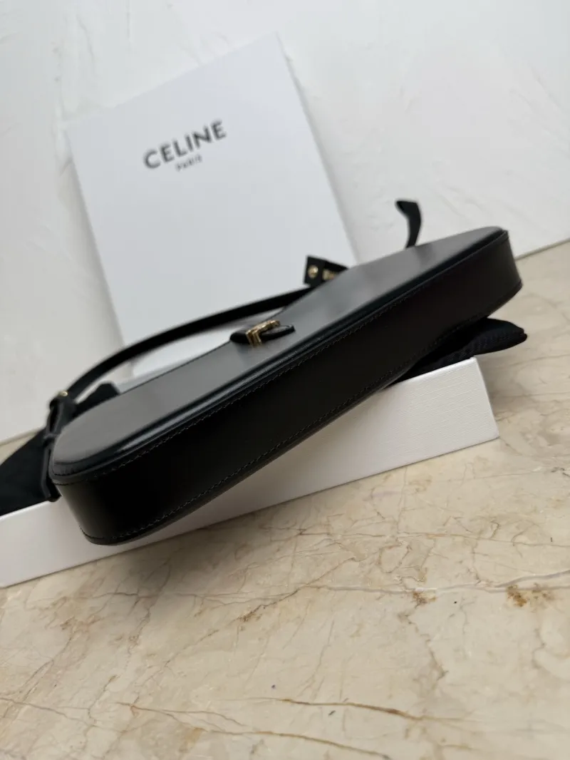 Celine Black Leather Shoulder Bag - Image 9