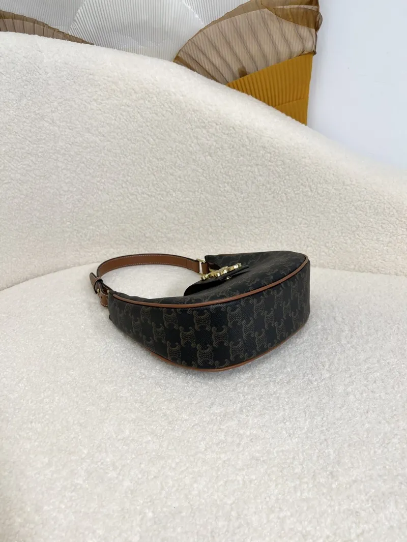 Celine Dark Monogram Hobo Shoulder Bag 17 - Image 4