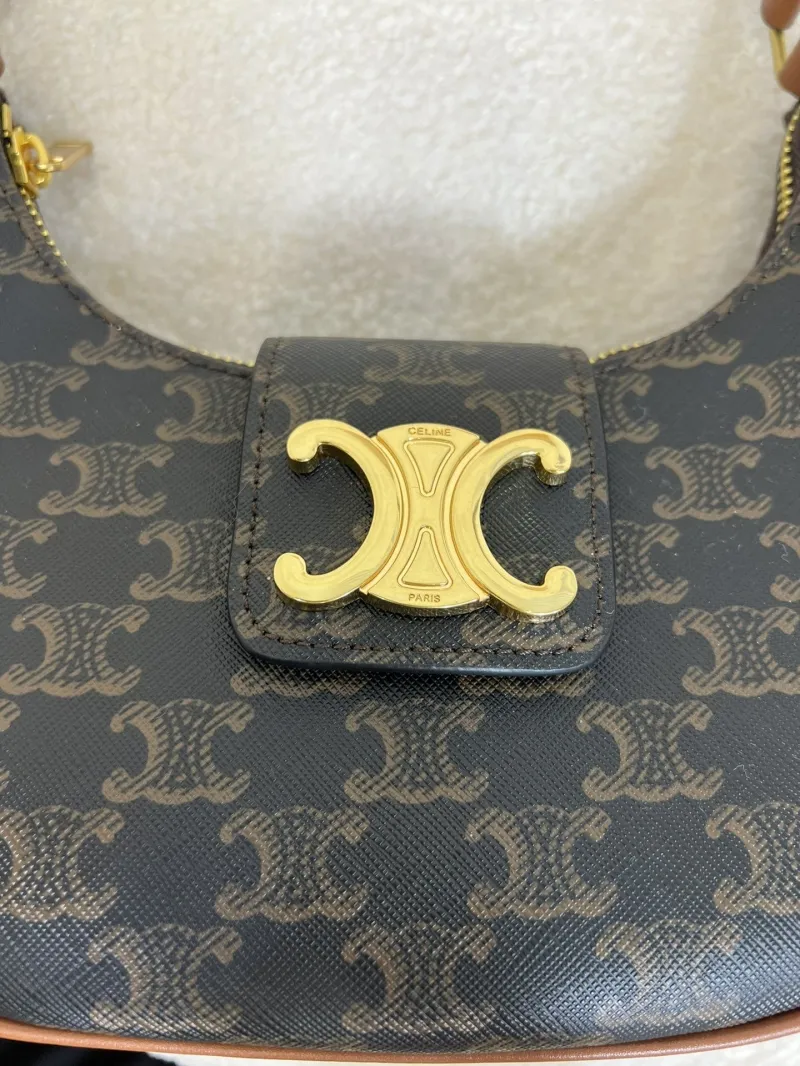 Celine Dark Monogram Hobo Shoulder Bag 17 - Image 5