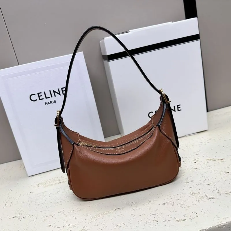 Celine Brown Leather Hobo Shoulder Bag 61