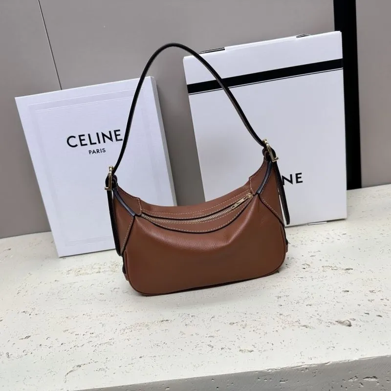 Celine Brown Leather Hobo Shoulder Bag 61 - Image 4