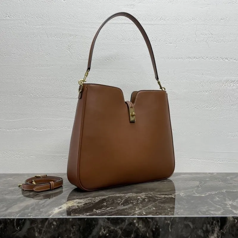 Alternative view of Celine Brown Leather Top Handle Shoulder Bag