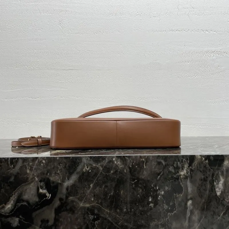 Celine Brown Leather Top Handle Shoulder Bag - Image 6