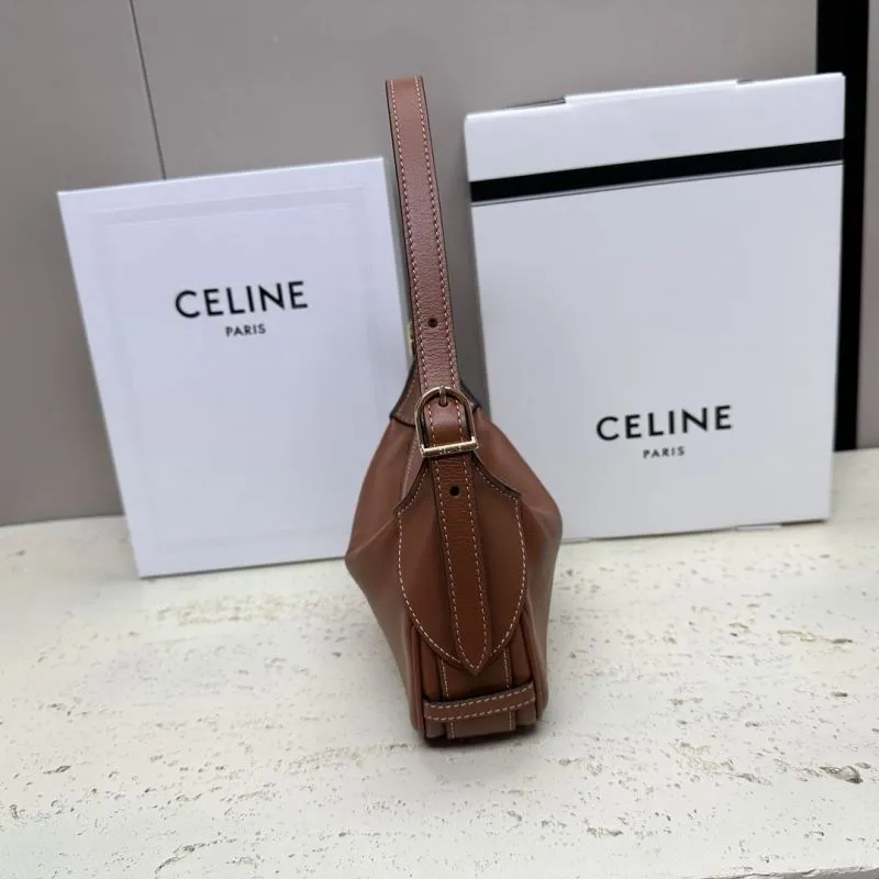 Celine Brown Leather Hobo Shoulder Bag 77 - Image 3