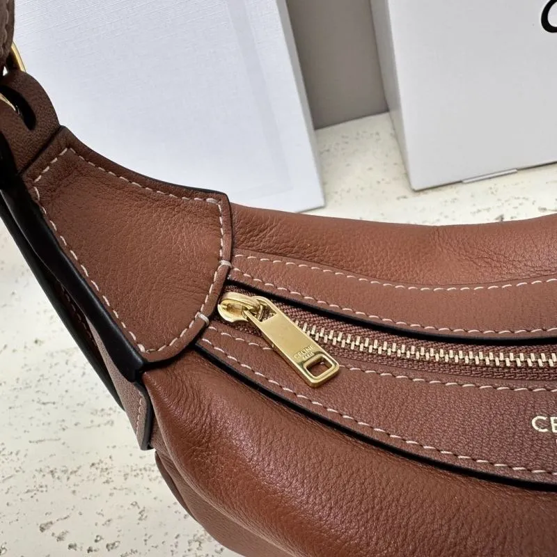 Celine Brown Leather Hobo Shoulder Bag 77 - Image 5