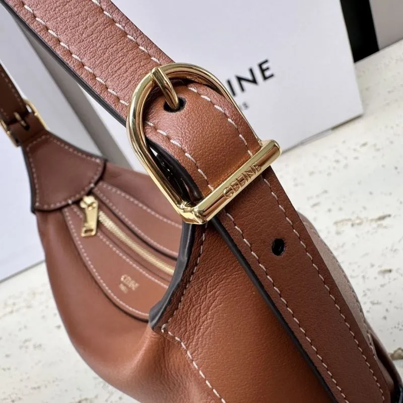 Celine Brown Leather Hobo Shoulder Bag 77 - Image 6