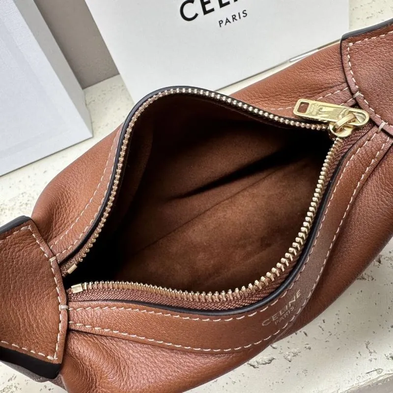 Celine Brown Leather Hobo Shoulder Bag 77 - Image 8