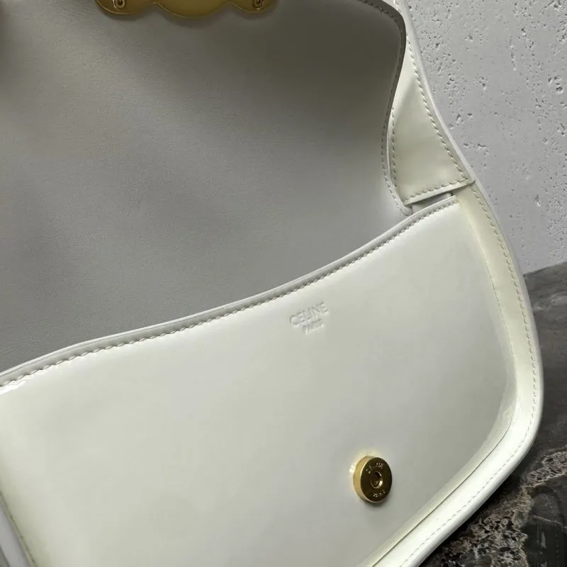 Celine White Top Handle Shoulder Bag - Image 6