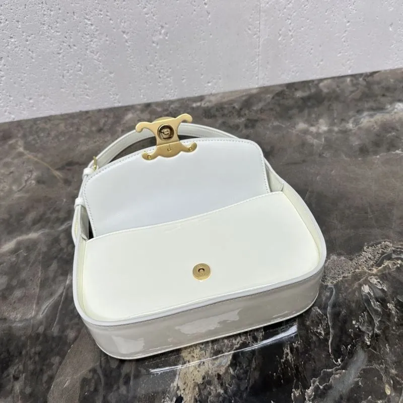 Celine White Top Handle Shoulder Bag - Image 7
