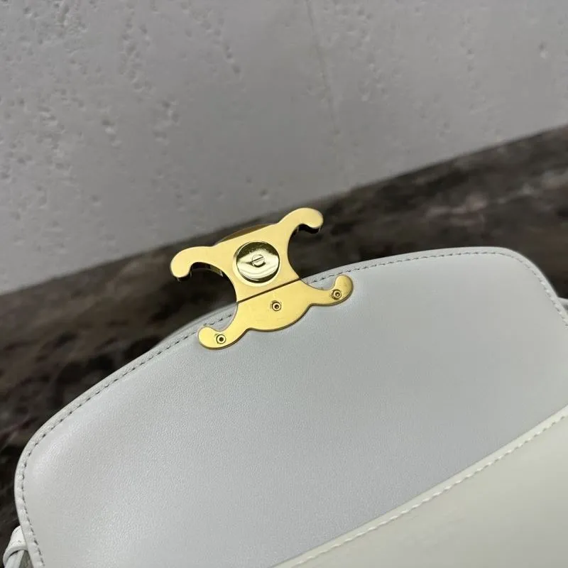 Celine White Top Handle Shoulder Bag - Image 9