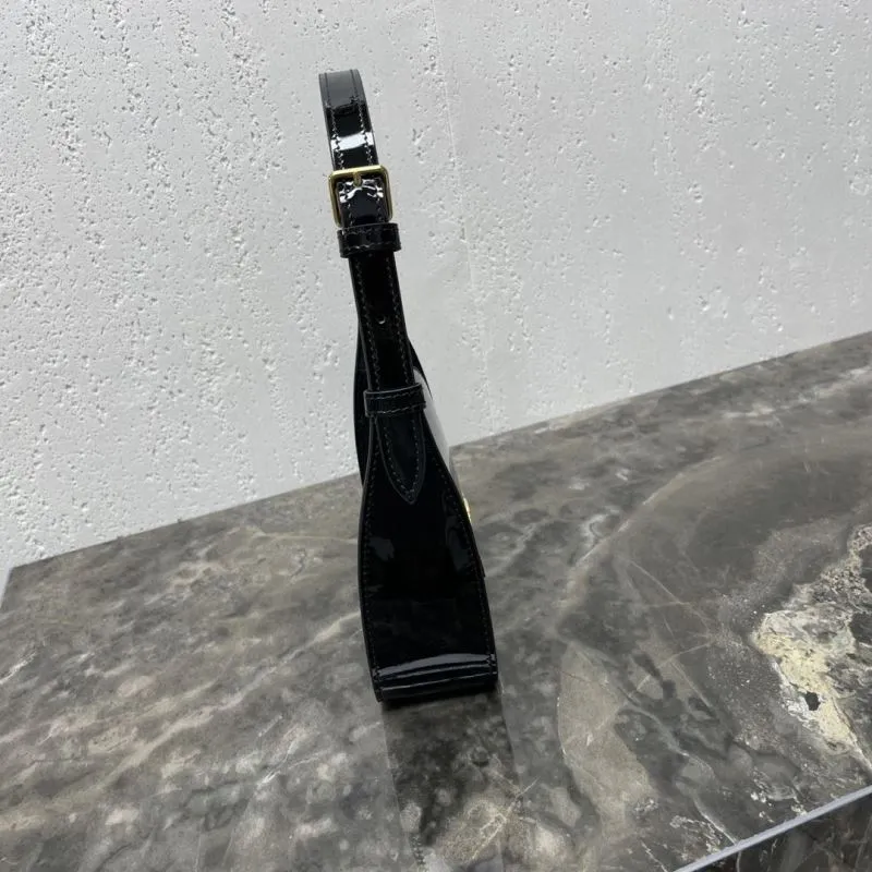 Celine Black Patent Leather Top Handle Bag 79 - Image 3