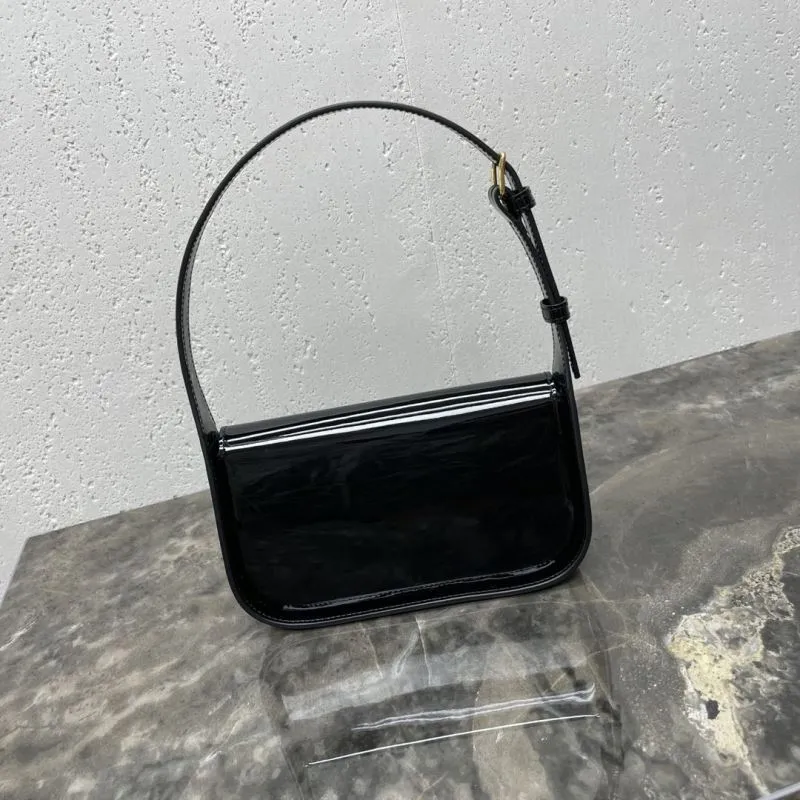 Celine Black Patent Leather Top Handle Bag 79 - Image 4