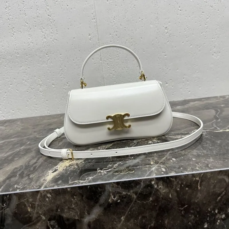 Celine White Top Handle Shoulder Bag 81