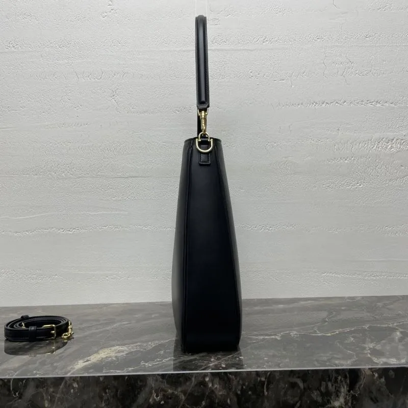 Celine Black Leather Top Handle Shoulder Bag - Image 3