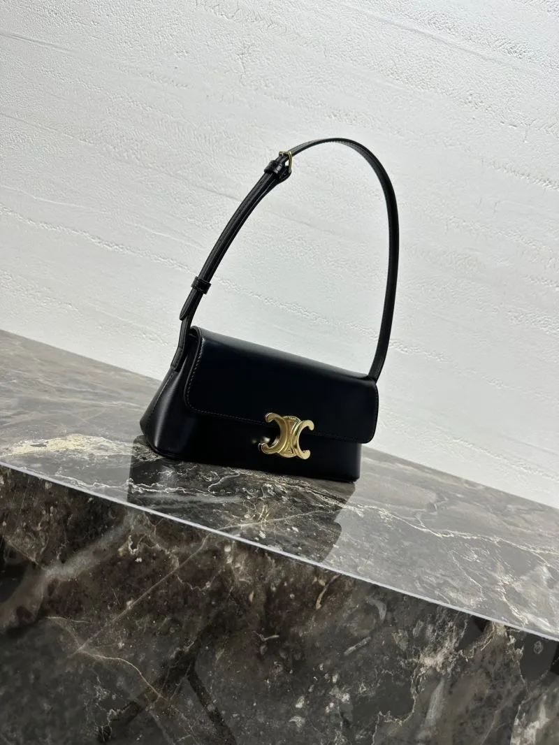 Celine Black Leather Shoulder Bag - Image 3