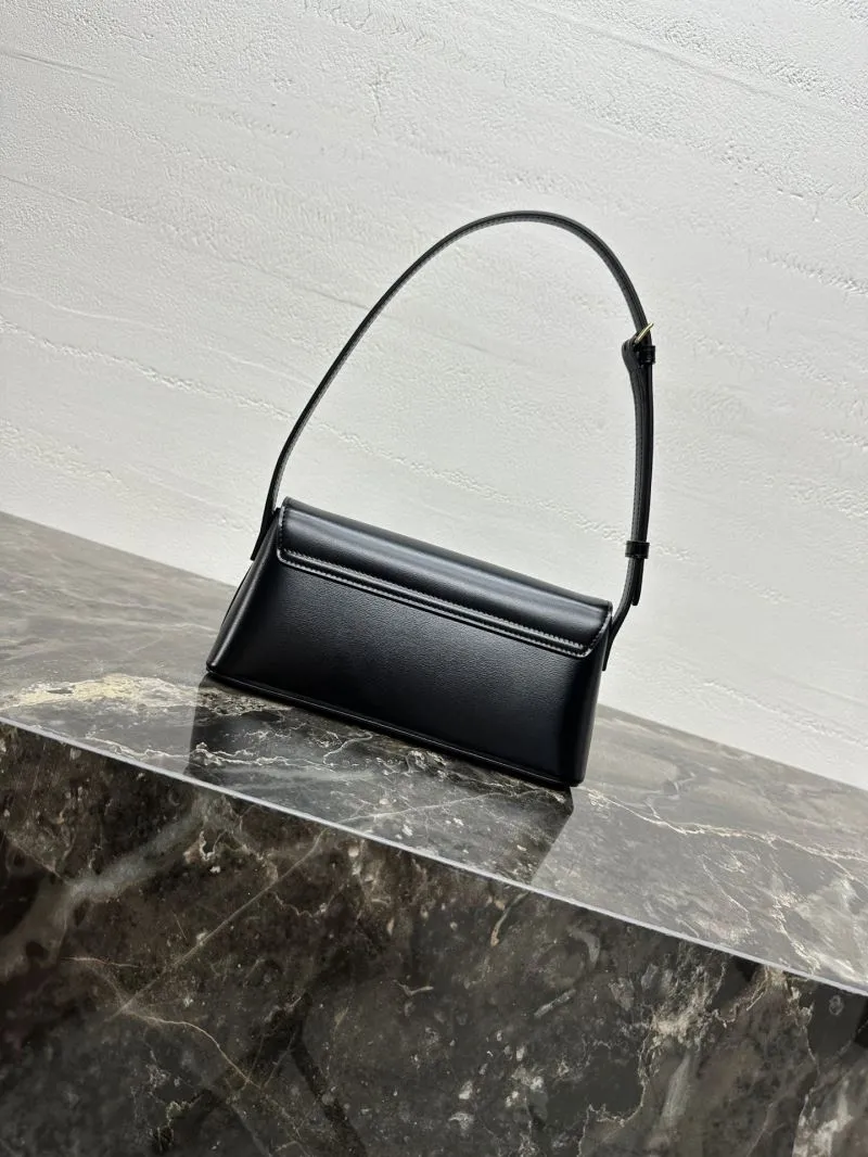 Celine Black Leather Shoulder Bag - Image 5