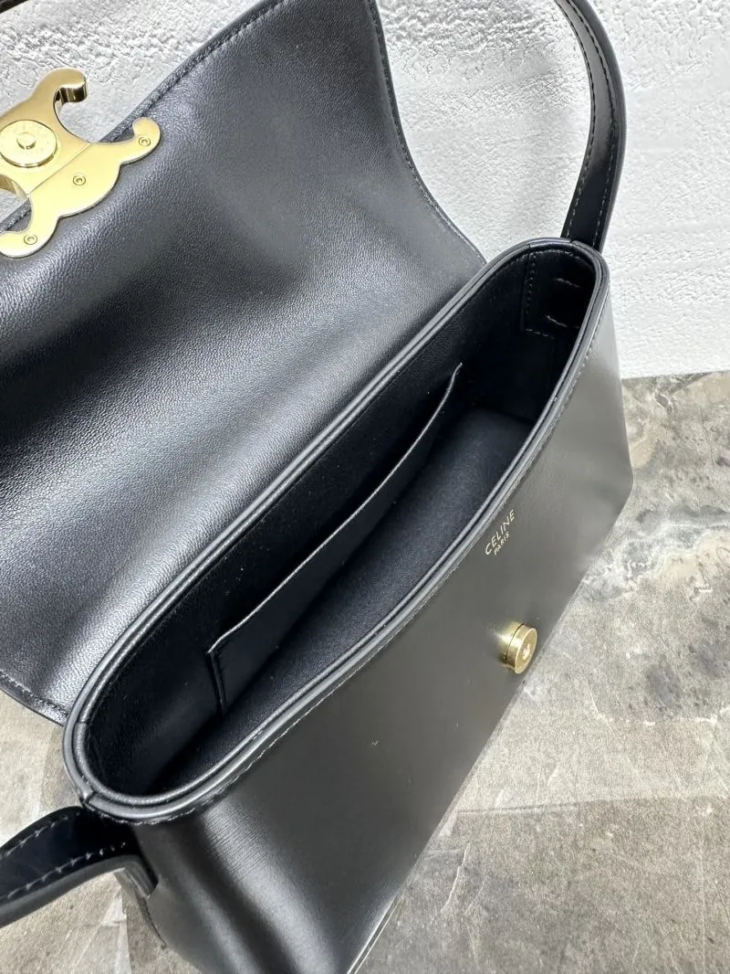 Celine Black Leather Shoulder Bag - Image 9
