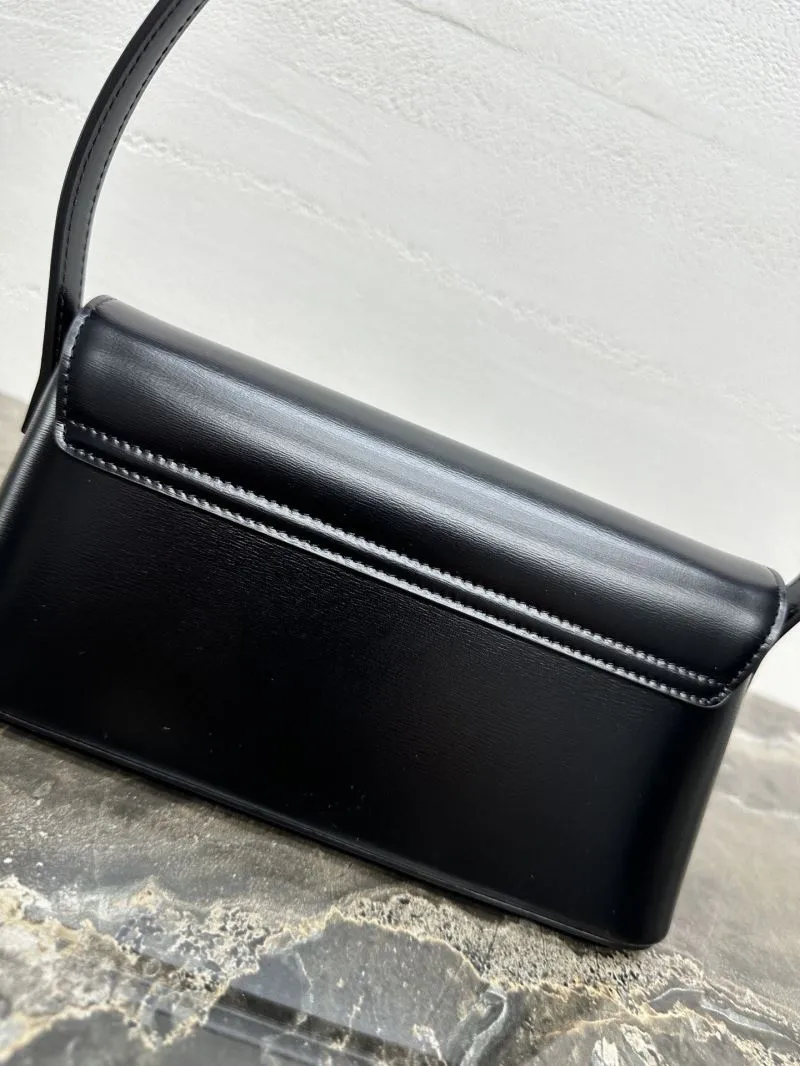 Celine Black Leather Shoulder Bag - Image 10