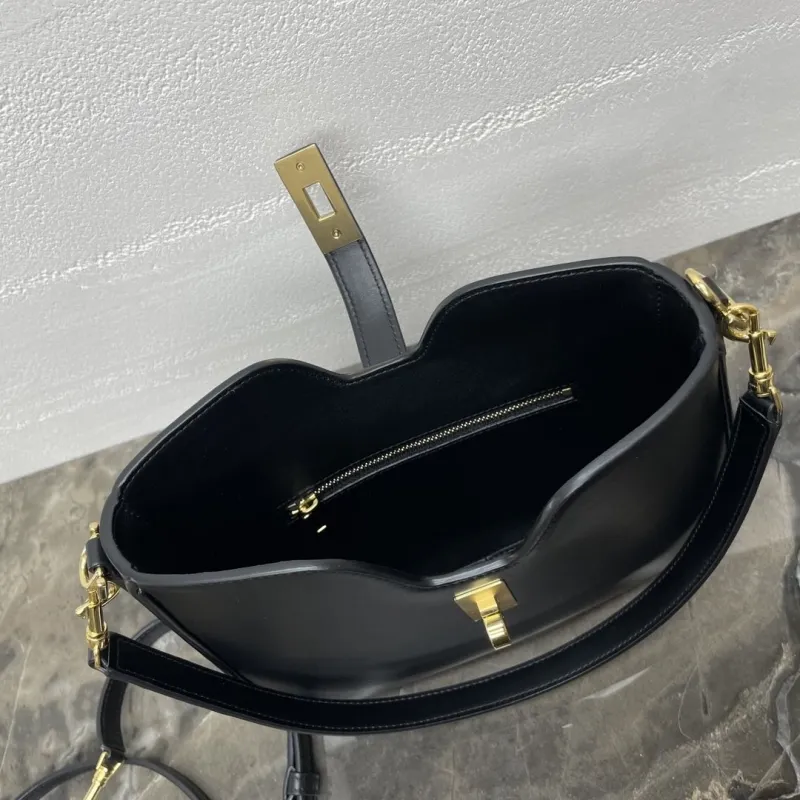 Celine Black Leather Top Handle Shoulder Bag - Image 8